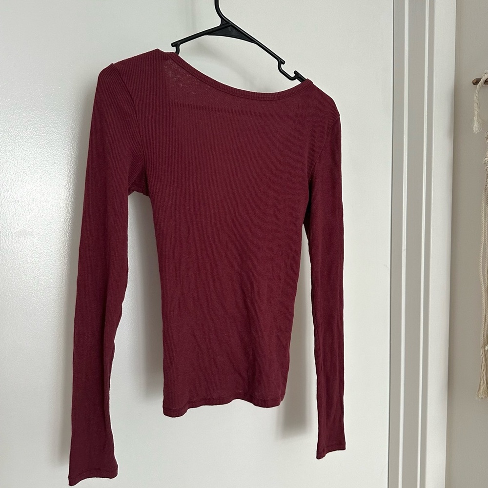 Urban Outfitters Deep Red Long Sleeve T Shirt